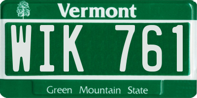 VT license plate WIK761