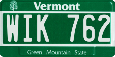 VT license plate WIK762