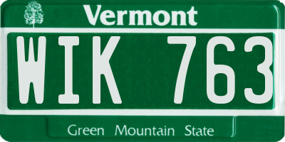 VT license plate WIK763