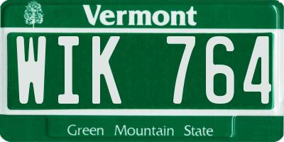 VT license plate WIK764