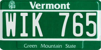 VT license plate WIK765