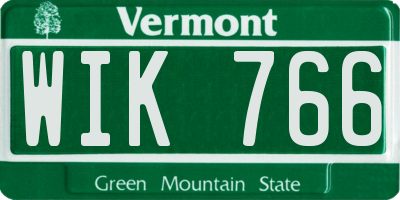 VT license plate WIK766
