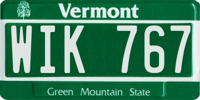 VT license plate WIK767