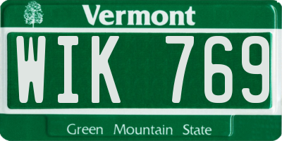 VT license plate WIK769