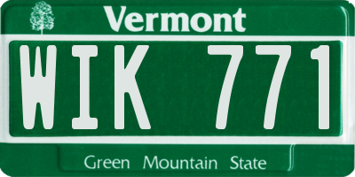 VT license plate WIK771