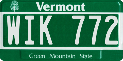 VT license plate WIK772