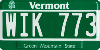 VT license plate WIK773