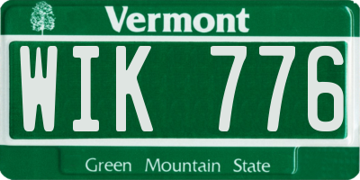 VT license plate WIK776