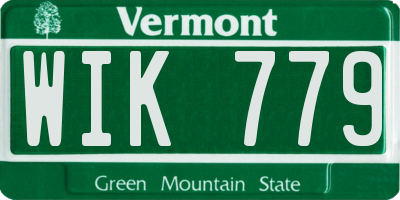 VT license plate WIK779