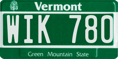 VT license plate WIK780