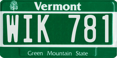 VT license plate WIK781