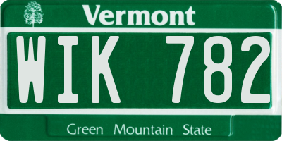 VT license plate WIK782
