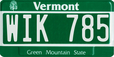 VT license plate WIK785