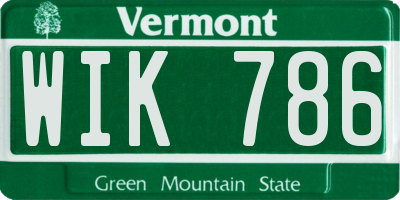 VT license plate WIK786