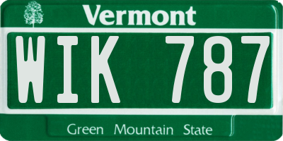 VT license plate WIK787