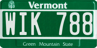 VT license plate WIK788
