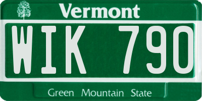 VT license plate WIK790