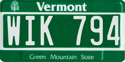 VT license plate WIK794