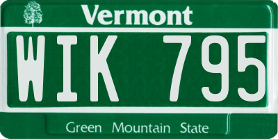 VT license plate WIK795