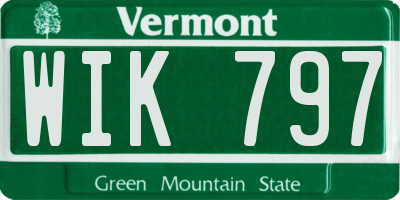VT license plate WIK797