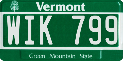VT license plate WIK799