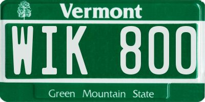 VT license plate WIK800