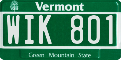 VT license plate WIK801
