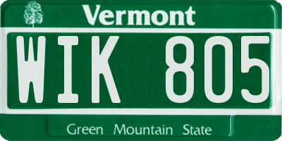 VT license plate WIK805