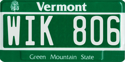 VT license plate WIK806