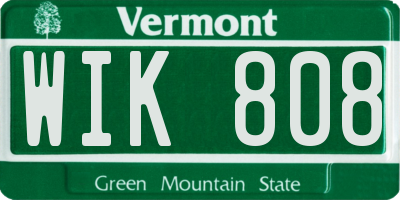 VT license plate WIK808
