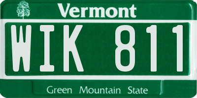 VT license plate WIK811