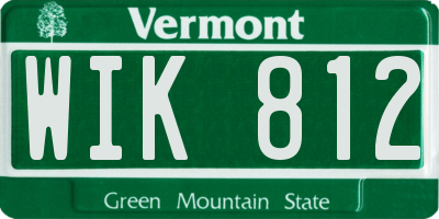 VT license plate WIK812