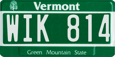 VT license plate WIK814