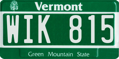 VT license plate WIK815
