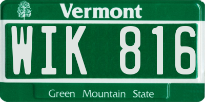 VT license plate WIK816