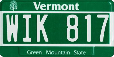 VT license plate WIK817
