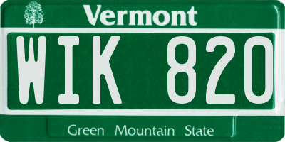 VT license plate WIK820