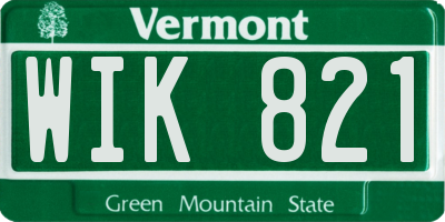 VT license plate WIK821