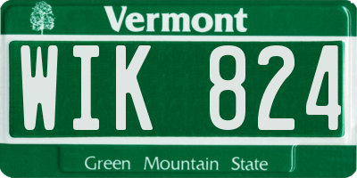 VT license plate WIK824