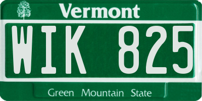 VT license plate WIK825
