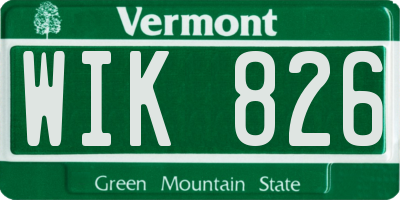 VT license plate WIK826