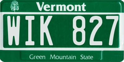 VT license plate WIK827