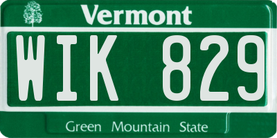 VT license plate WIK829