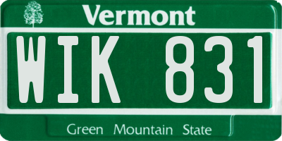 VT license plate WIK831