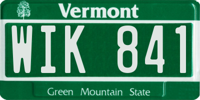 VT license plate WIK841