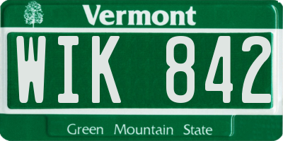 VT license plate WIK842
