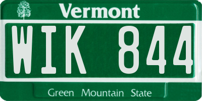 VT license plate WIK844