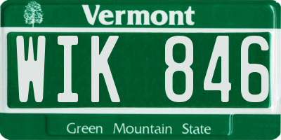 VT license plate WIK846