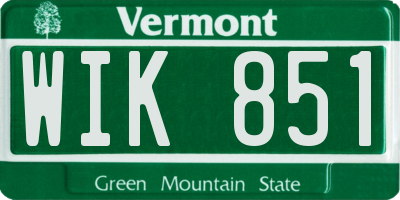 VT license plate WIK851