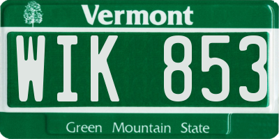 VT license plate WIK853